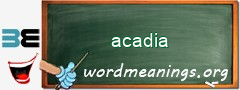 WordMeaning blackboard for acadia